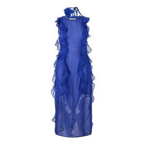 AmyLynn Womens/Ladies Ruffled Halter Neck Maxi Dress / Blue